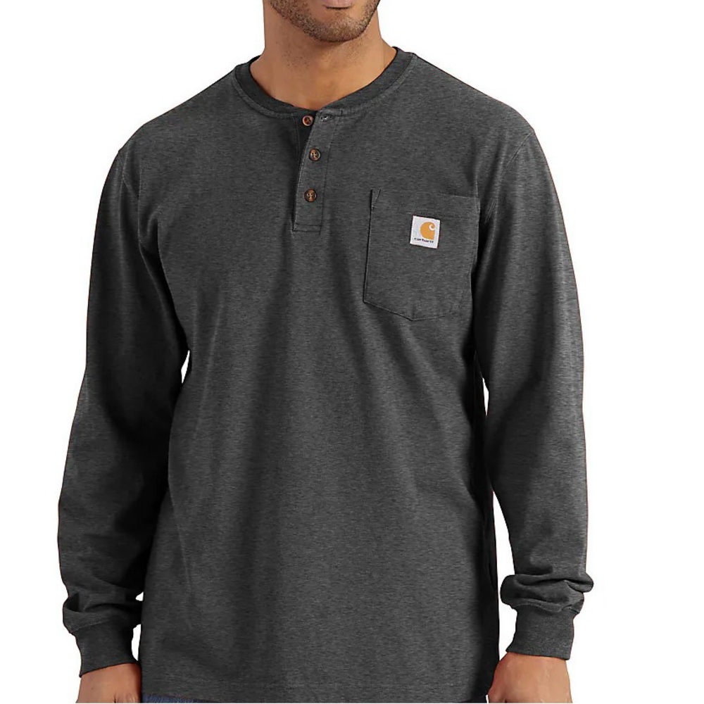 Large Carhartt Dark Grey Loose Fit Henley